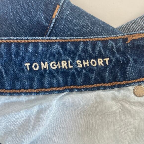 American Eagle AE Low-Rise Tomgirl Short Denim Jean Rolled Hem - Size 8 - Picture 7 of 8